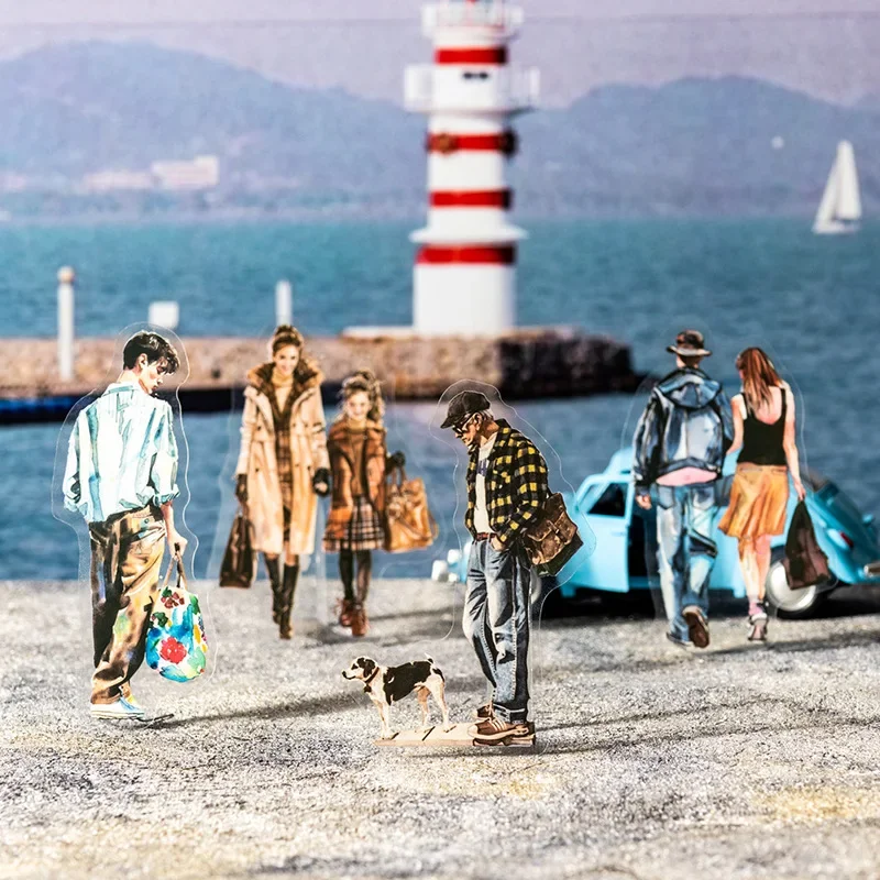 

20 листов, европейские ретро городские наклейки для прогулок, наклейки для домашних животных для журналов, планировщиков, школьные принадлежности, водонепроницаемые канцелярские принадлежности