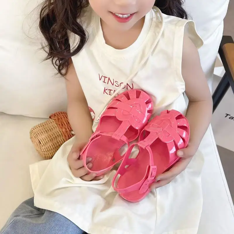 2026Summer Child Beach Shoes for Sea Summer Girls Gladiator Sandals Baby Soft Non-slip Princess Jelly Shoes Boy Roman Flip-flops