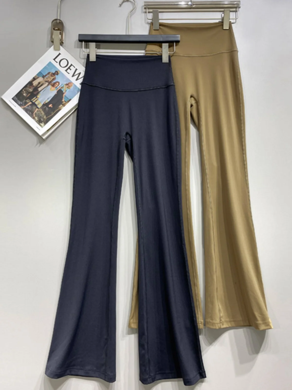 

High Waist Bell Bot Yoga Pants Women's Elastic Outdoor Wear Slimming No Embarrassing Lines Sports Fitn Trousers