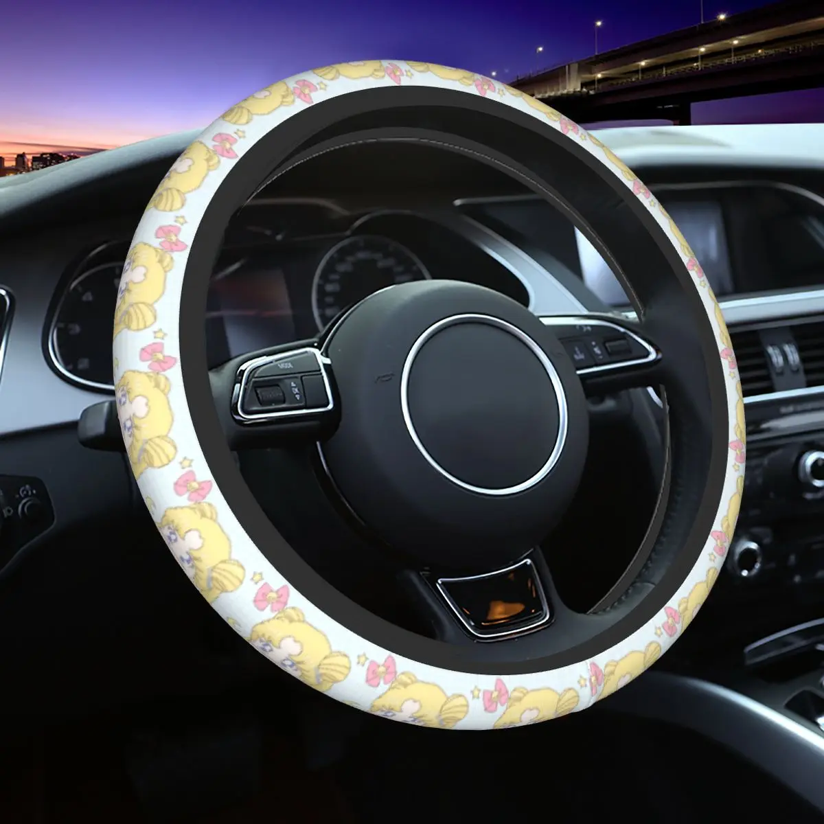 Sailors Moons Car Steering Wheel Cover 37-38 Universal Usagi Tsukino Fashion Car-styling Interior Accessories