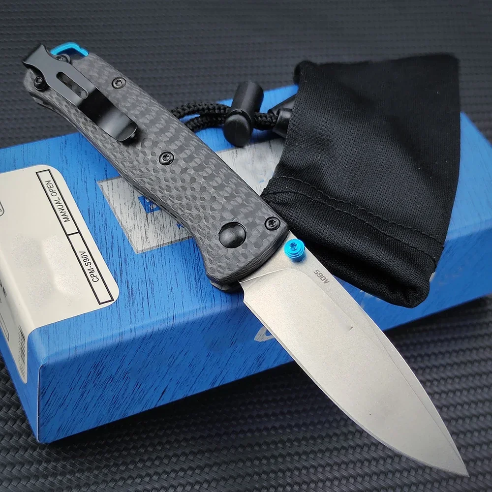 

533-3 Tactical Carbon Fiber Handle BMUtility Camping Hunting Folding Blade Knife Outdoor Pocket Knives with Belt Clip BMen Gift