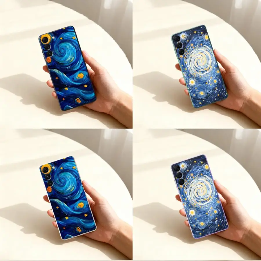 Case for Samsung Galaxy A53 A30s A04 A03 A71 A73 A50 A56 A02s A05 A06 A20s Phone Cover Starry Night Pattern