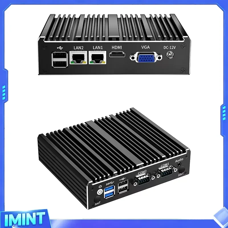 Fanless Industrial Mini PC Celeron N2840 Embedded Rugged Box Dual LAN with VGA Wide Temperature