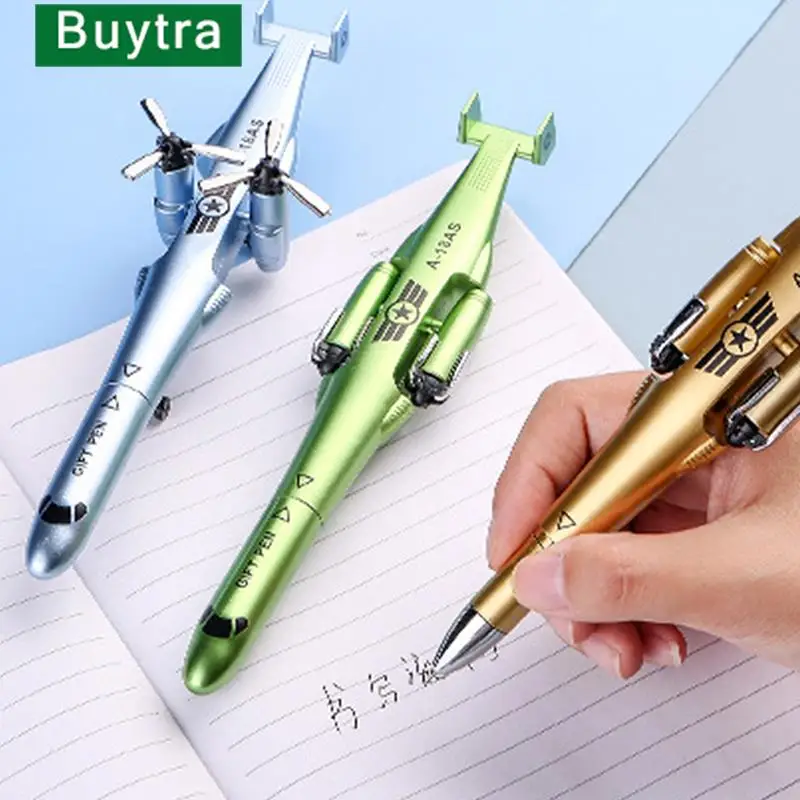 1pc Creative Helicopter Airplane Shape Gel Pen 0.5mm Special Combat Helicopter Gel Pen Student Writing Boy Gift Office Supplies