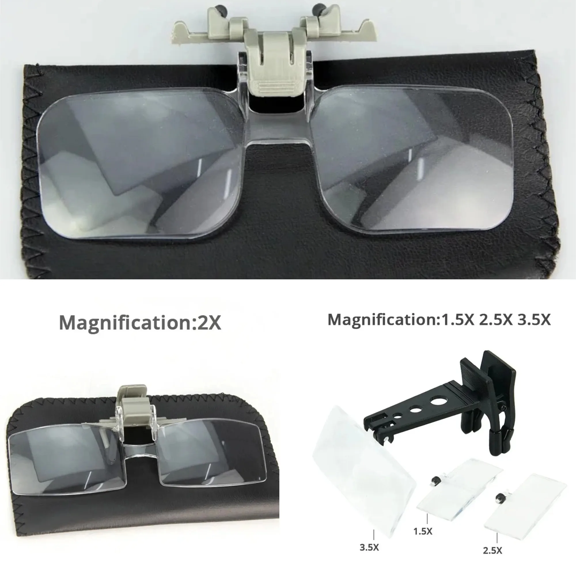 

HD Style Magnifying Glasses Presbyopia Clip on Flip Up Spectacles 2x 1.5x 2.5x 3.5x Helping Hands Loupe for Reading Magnifier