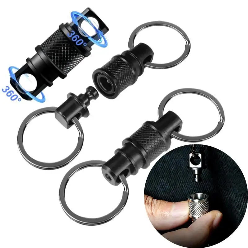 1 Stück Outdoor EDC-Werkzeug, Doppelkopf-Schnellverschluss-Schnalle, Schlüsselanhänger aus Titanlegierung, abnehmbare, tragbare Bergsteiger-Schnalle – Detail 1