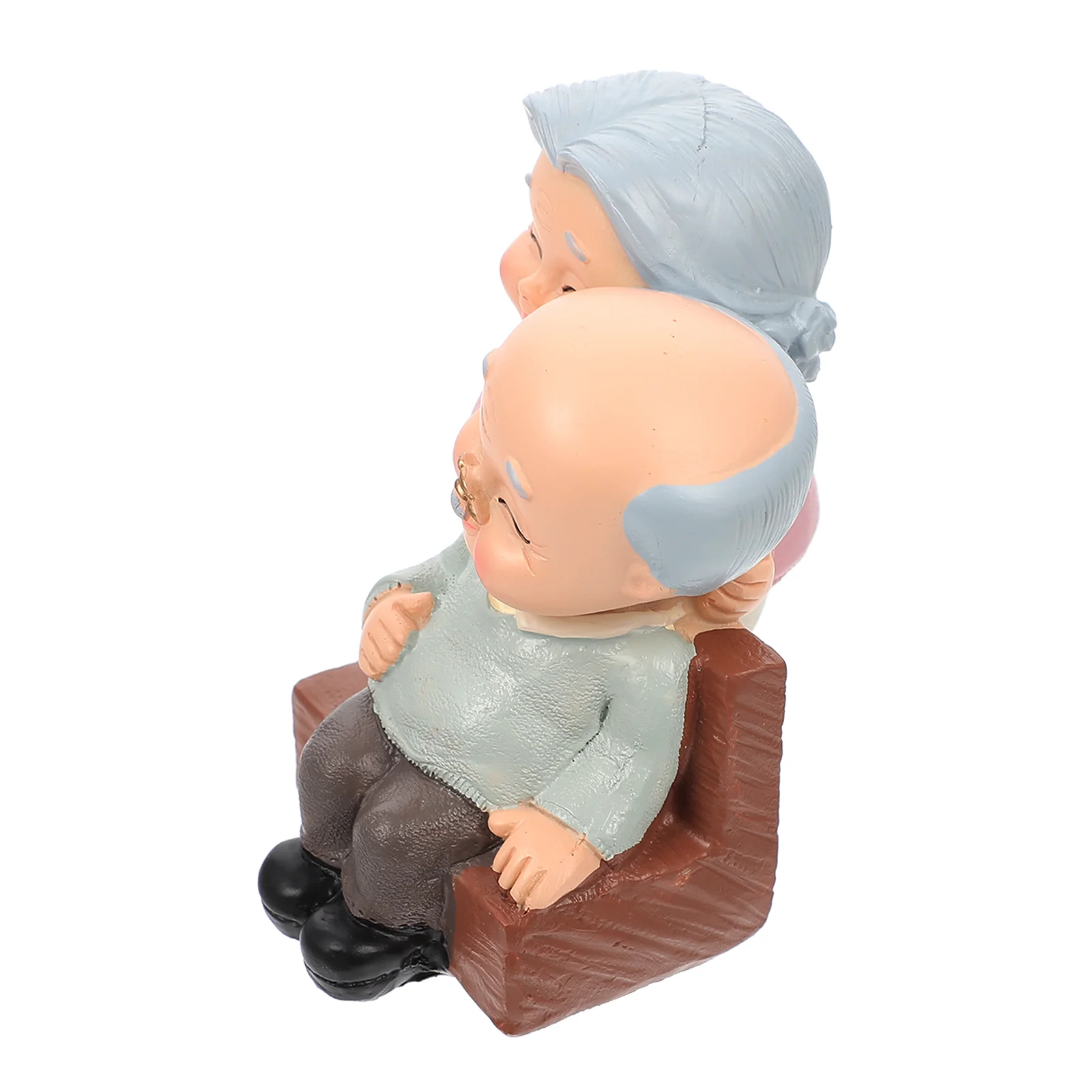 Old Man Granny Ornaments Happy Life Statue Grandma Grandpa Dining Table Office Decoration Cake Resin Elderly Couple