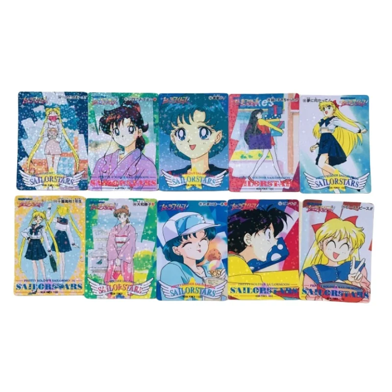 Sailor Moon Comic Style Tsukino Usagi Starlight Three Musketeers Classic Flash Cards Anime Game Characters Collection Cards Toys