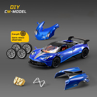1/43 AE86 ZONDA R Automobile Model DIY Modified Car Toy Metal Die Cast Sliding Forward Boys Birthday Gift