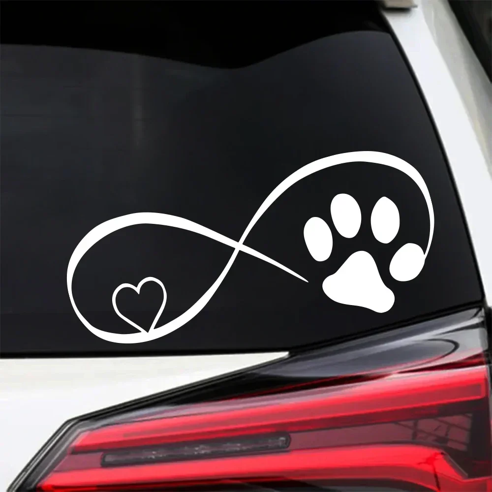 Car Sticker Cute Dog Paw Animal Adopt Dog Cat Love Pet Foot Prints Footprint Vinyl Decals PVC Sticker Creative Cover Scratch