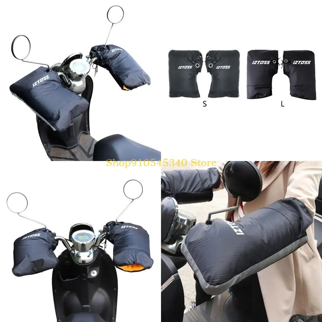 

U2JA Handlebar Gauntlets Mitten BicyclesMitts Winter Thermal Cover Cycling Hand Warm Windproof Cold Weather for Mountain Bike