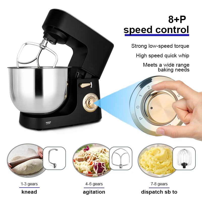 Household Stand Mixer High Power Capacity 1800W 8L Cake Bread Dough Mixer Planetary Electric Home Kitchen Appliance Food Mixer view 3