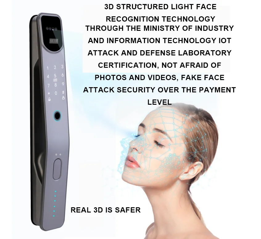 3d Face Recognition Intelligent Home Automatic Tuya Wifi App Biometric Id Password Digital Fingerprint Smart Door Locks