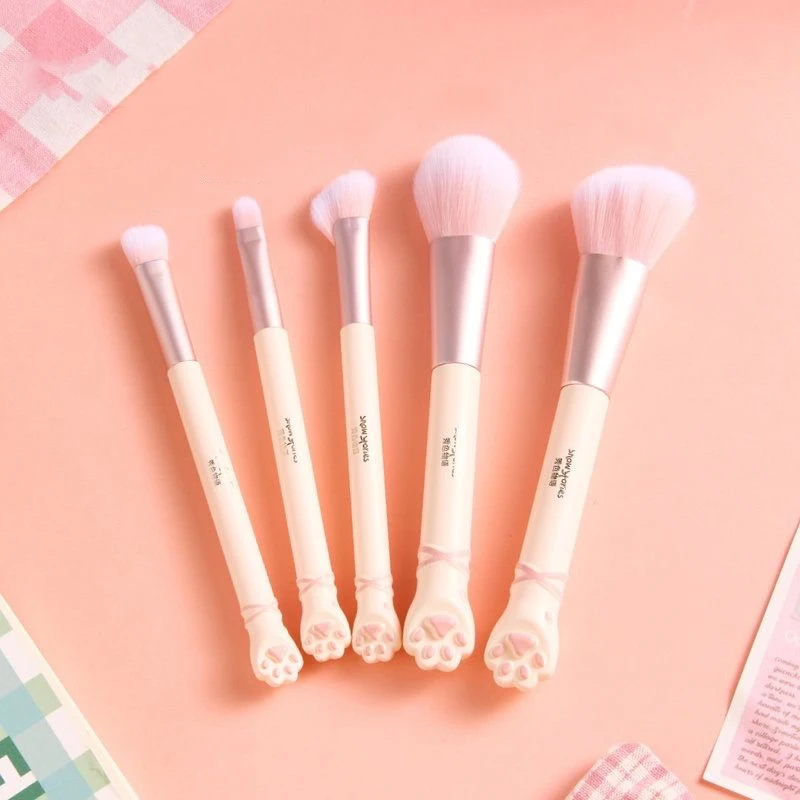 Makeup Brushes Set 5 Pcs Premium Synthetic Foundation Powder Concealers Eye shadows Blush Vegan Makeup Brushes