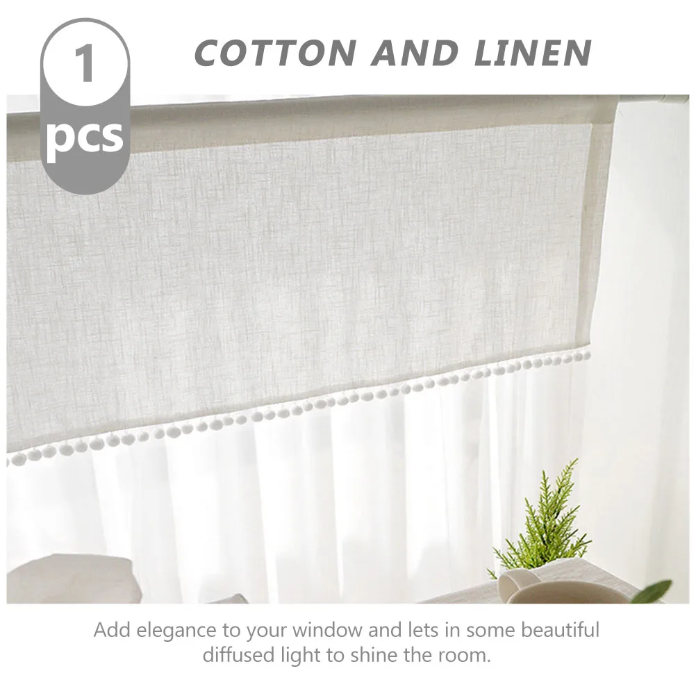 

1pc Short Cotton Balls Drape Household Home Decor Living Room Bedroom Practical Delicate Window Curtain Window Accessory
