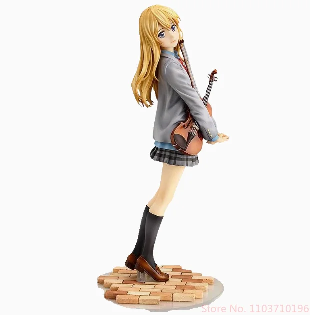 Ihre Lüge im April Miyazono Kaori Actionfigur 1/8 Miniaturmodell Kreuzzeiger Modell Violine Zweidimensionales Geschenk für Kinderspielzeug