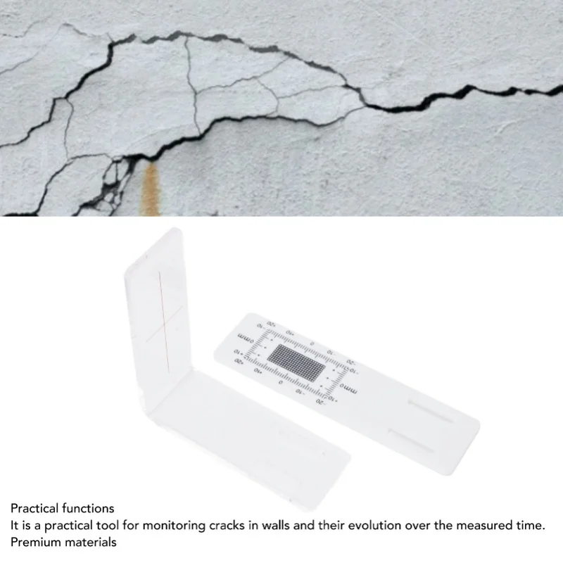 C2 Crack Monitor ABS Acrylic Accurate Standard Tell Tale Crack Gauge Monitor For Corner Record And Monitor Wall Deformation