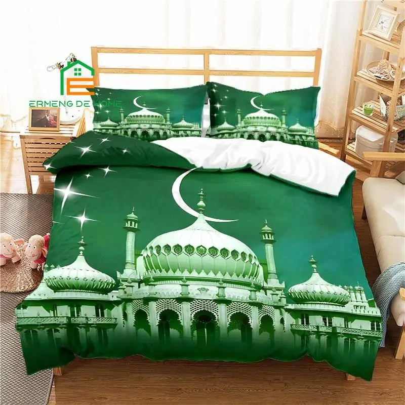 Muslim Pattern Duvet Cover Set Bedding for Aldult Kids Bed Set Game Quilt Cover Comforter Cover Bedding Set