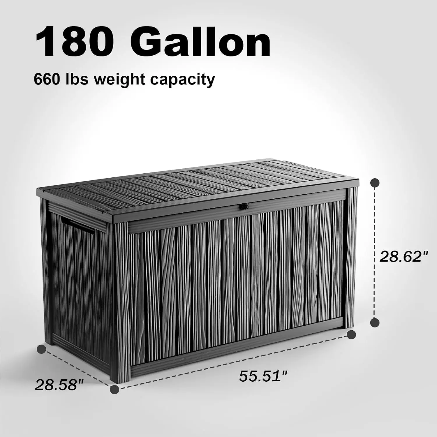200 Gallon Deck Boxes Outdoor Waterproof, Lockable Outdoor Storage Box for Patio Furniture Pool Supplies Garden Tools, Weatherpr
