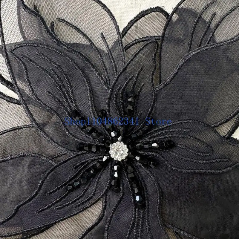 

5asd вышитые нашивки с цветочным принтом, элегантная цветочная аппликация из бисера для украшения, большие аппликации, пришитые