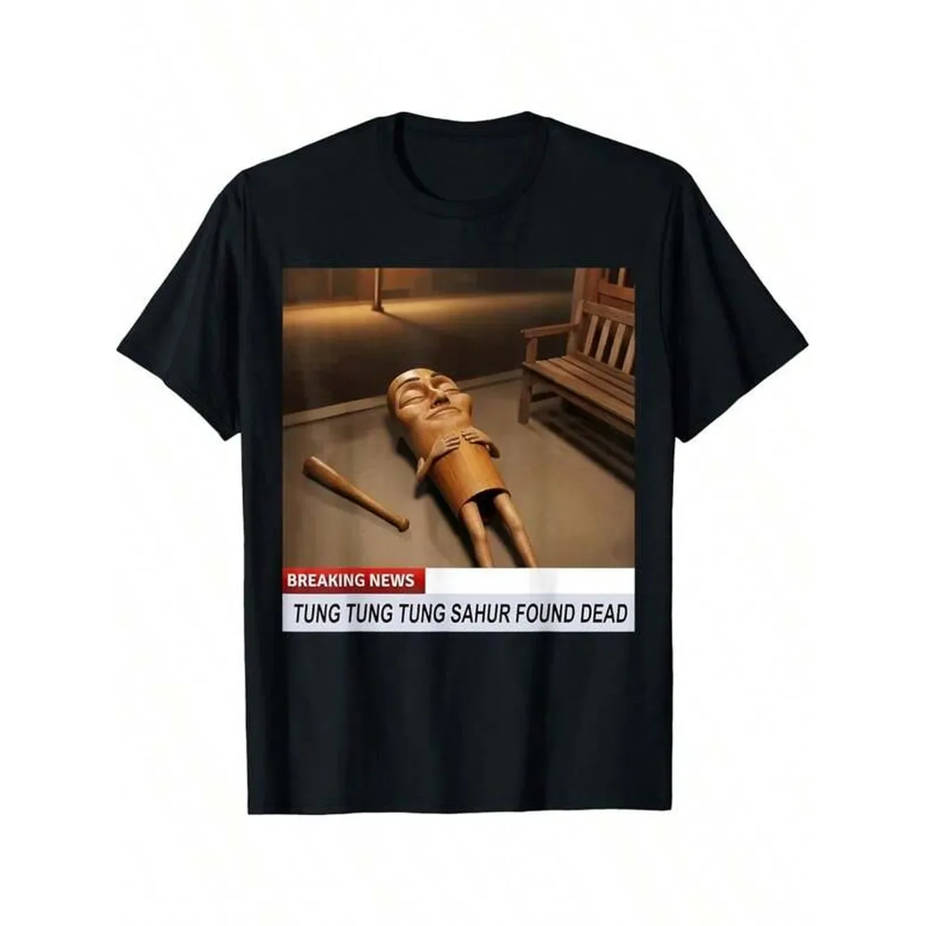 Tung Tung Tung Sahur Found Dead Breaking News Meme T-Shirt