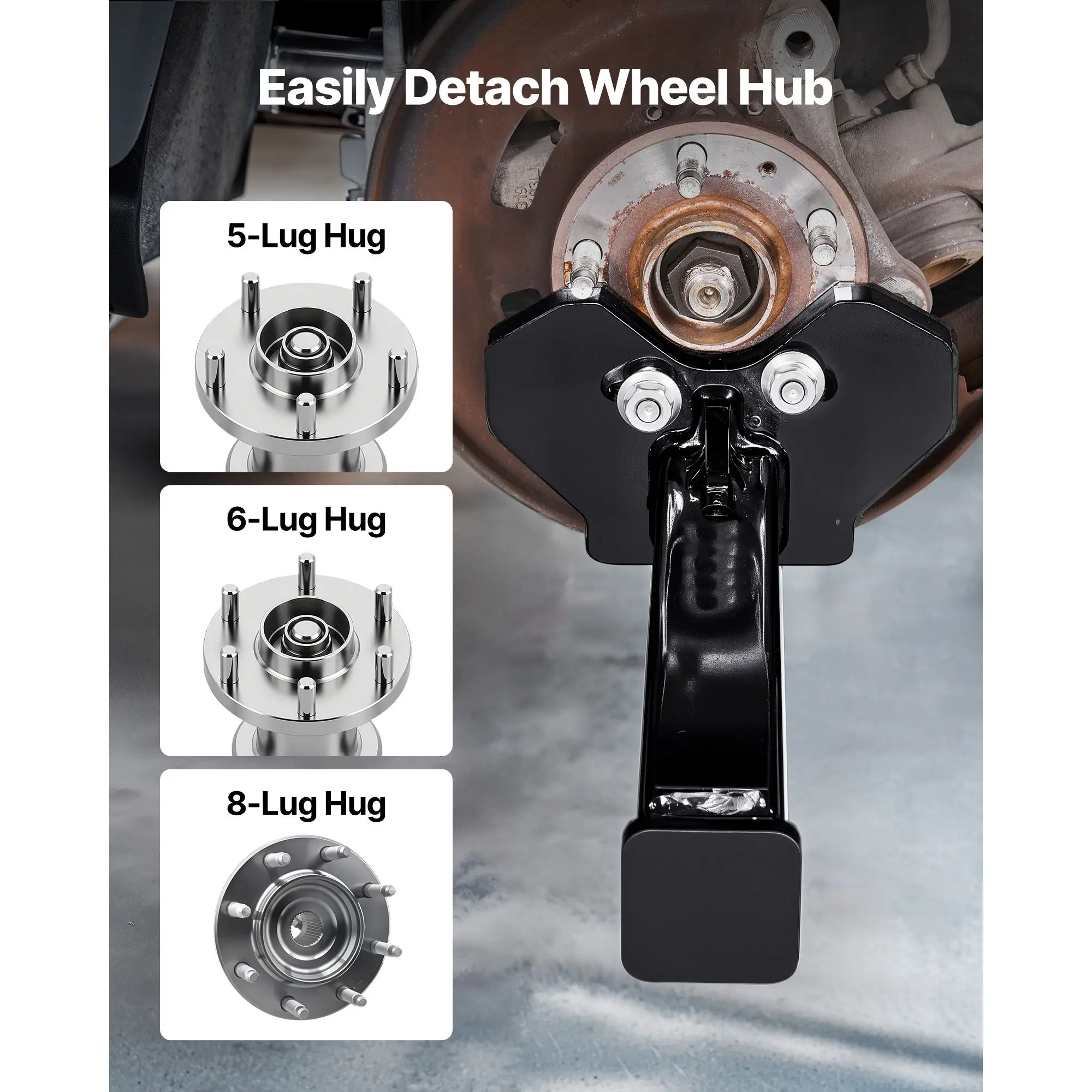 Wheel Bearing Hub Removal Tool Kit, Compatible with All Axle Bolt Hubs 5, 6, 8 Lug Hubs Buster Puller, Universal Wheel Hub Shock