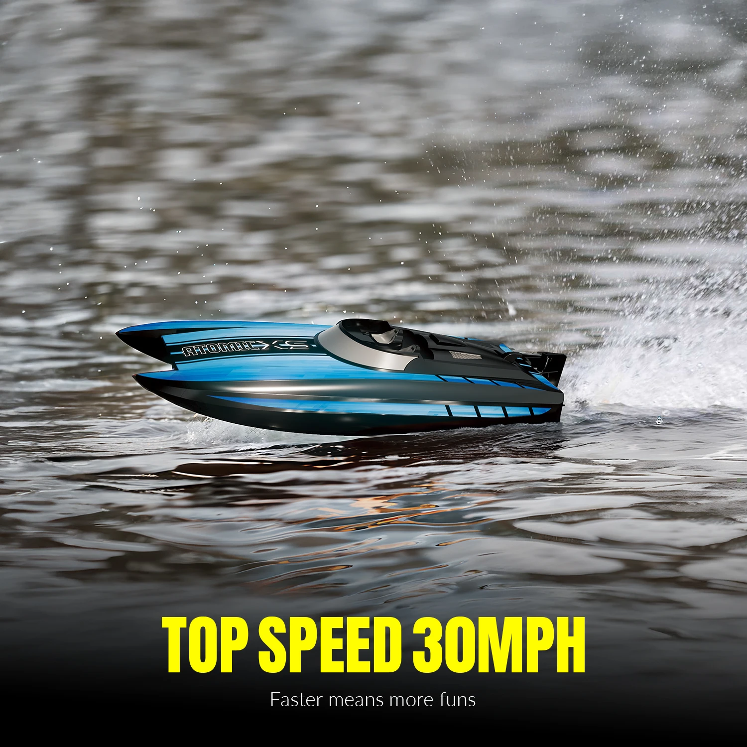 VOLANTEXRC RC Boat 2.4G 30MPH High Speed Racing Speedboat Professional Waterproof Electric Boat Toys Gifts for Boys