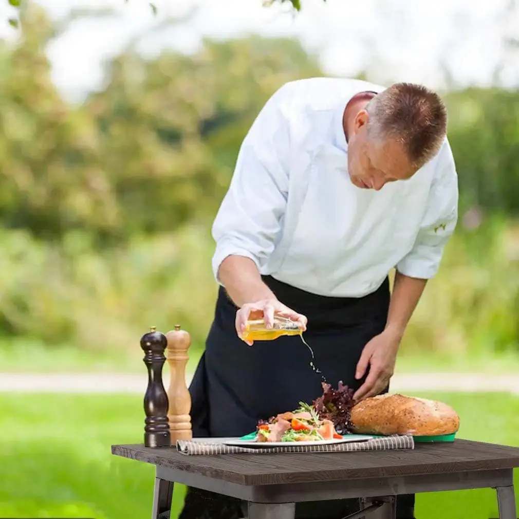 Duty Outdoor Dining Table Metal Kitchen Table Metal Table 31 x 31 Inches Bar Coffee Table Home Restaurant Wood Top Table Patio D