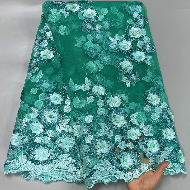 

Новая французская тюлевая кружевная ткань, африканское кружево 2026, высококачественная нигерийская вышивка, 3D кружевная ткань с цветами для свадебных торжеств