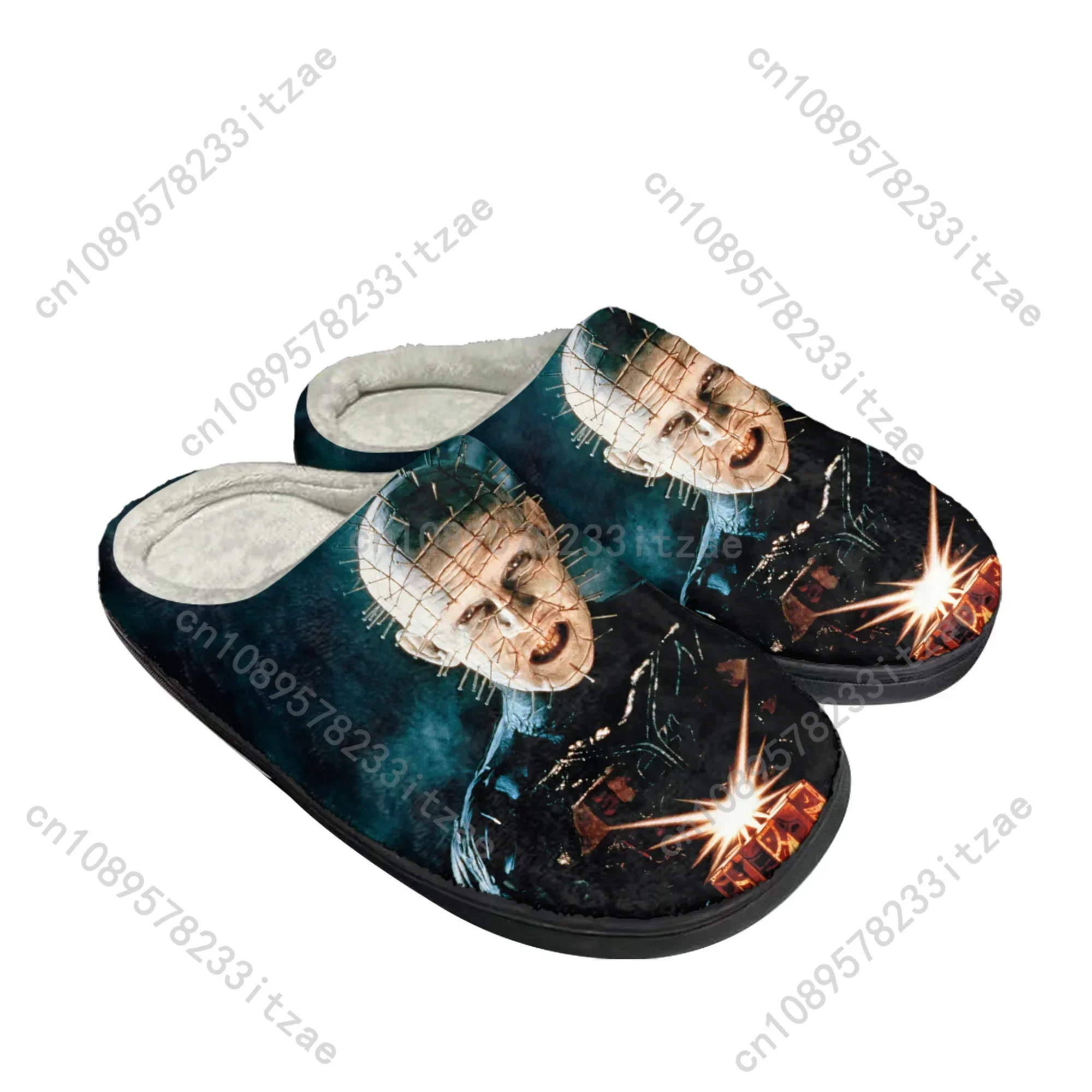 

Hellraiser Movie Pinhead Halloween Home Cotton Custom Slippers Mens Womens Teenager Plush Keep Warm Shoes Couple Thermal Slipper