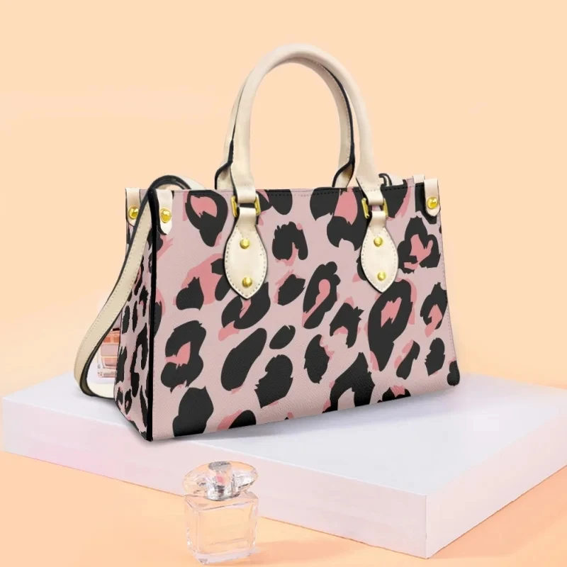 Colorful Leopard Print on Demand Women Leather Handbags for Female Crossbody Bag Shoulder Handbags with Long Strape Commuting