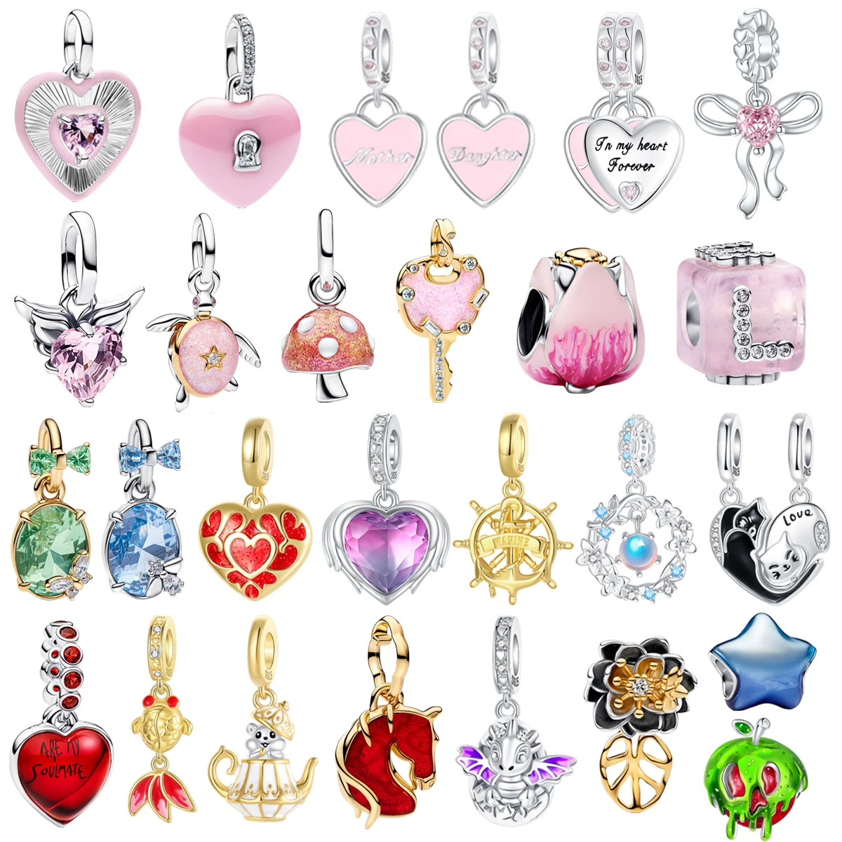 

Новый стерлингового серебра 925 пробы, цвет сердца, морская черепаха, морская звезда, цветок, кулон, бусина, подходит для женщин, ожерелье, браслет, ювелирное изделие, подарок