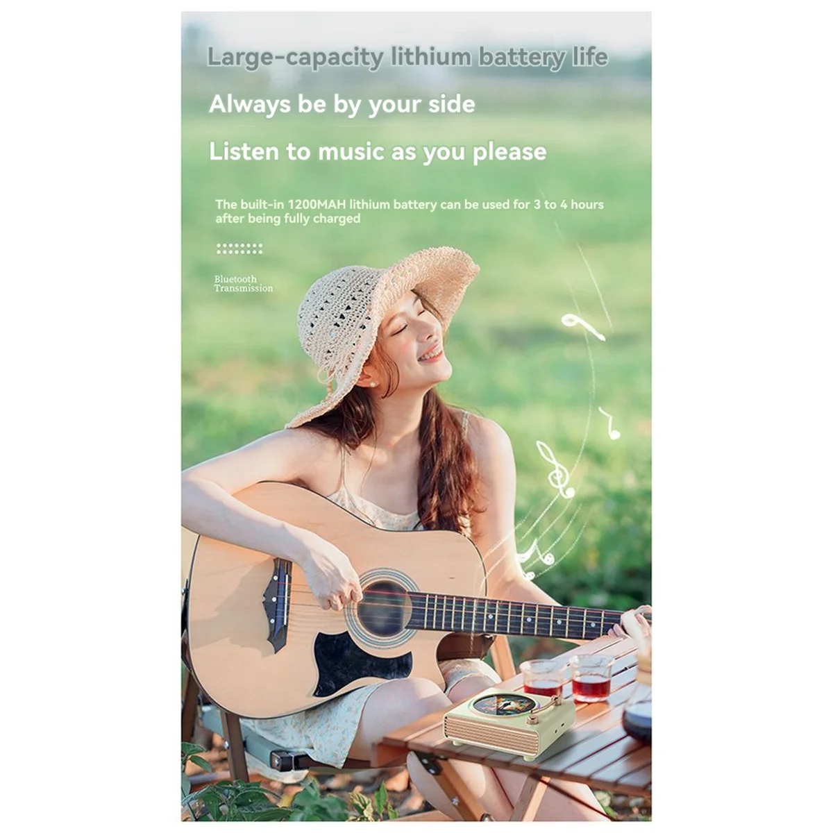 

AB51 Портативный Ретро Зеленый Bluetooth-динамик Настенный звуковой панель с тяжелыми басами Красочный окружающий свет Беспроводной MP3-плеер