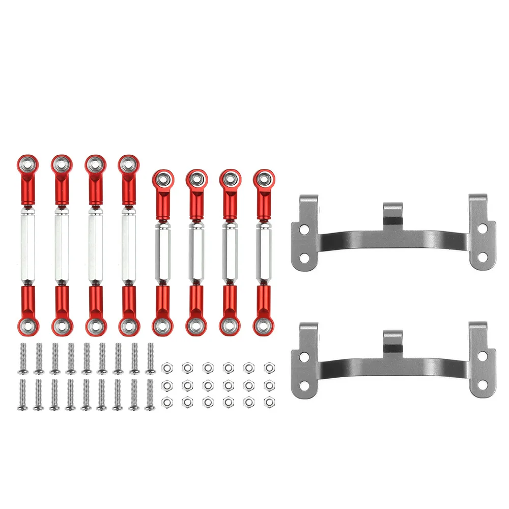 Upgrade Metal Pull Rod Link Rod Base Bracket WPL B1 B14 B24 C14 C24 1/16 RC Car Spare Parts Accessories,Red