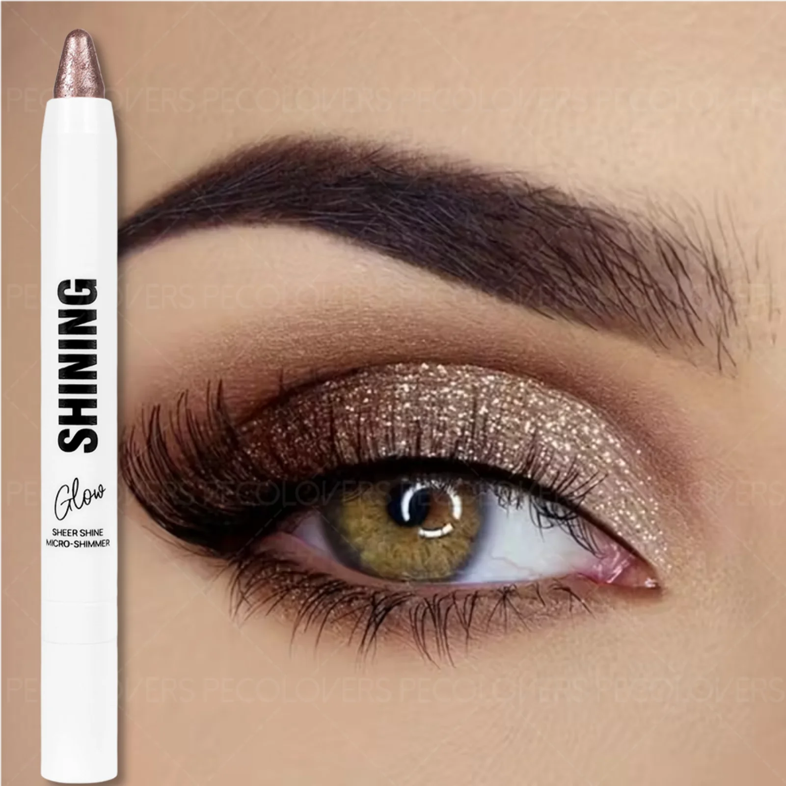 قطعة واحدة من عصا ظلال العيون اللامعة واللامعة - قلم هايلايتر لؤلؤي، مقاوم للماء، مثالي لمظهر مذهل للعين