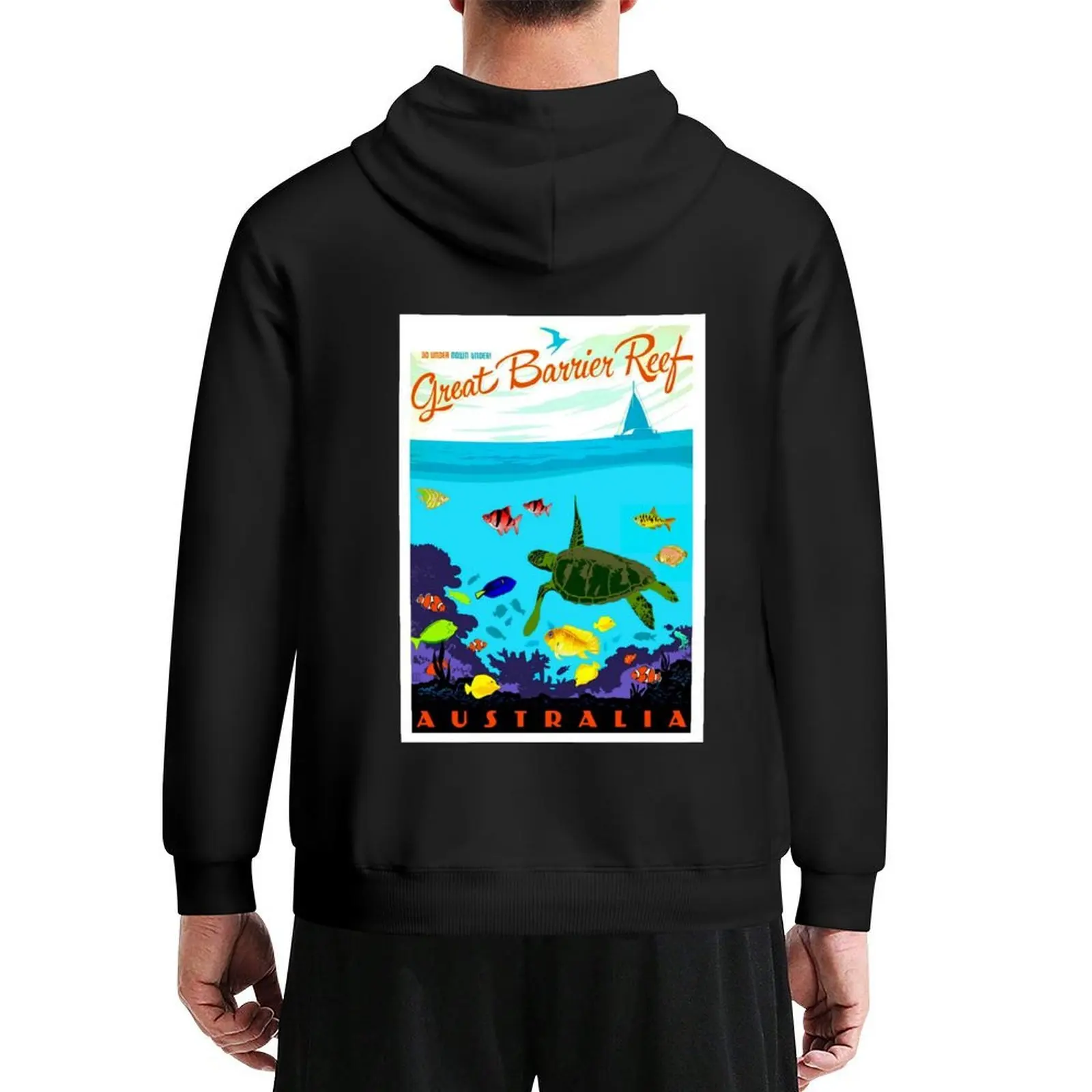 

AUSTRALIA : Great Barrier Coral Reef Print Hoodie men's clothes mens designer clothes hooded shirt men clothes hoodies for men