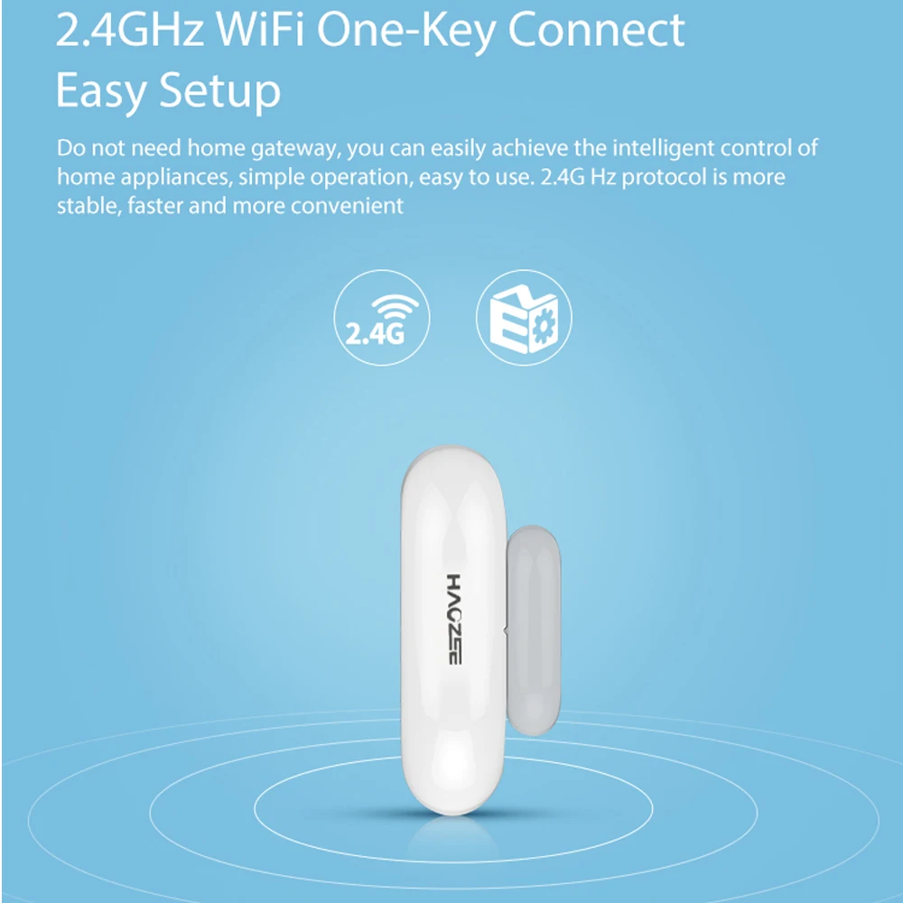 Tuya WiFi Fenêtre Capteur De Porte Alarme Antivol De Porte Sécurité À Domicile Système D'iode Andrea Détection À Distance Porte Détecteur NAS-DS01W