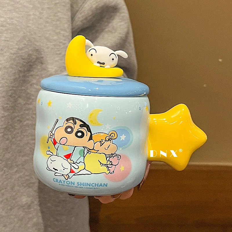 Crayon Shin-chan Nohara Shiro Himawari Cute Cartoon 400ML Ceramic Coffee Cup Kawaii Water Cup Lovely Periphery Home Decor Gifts