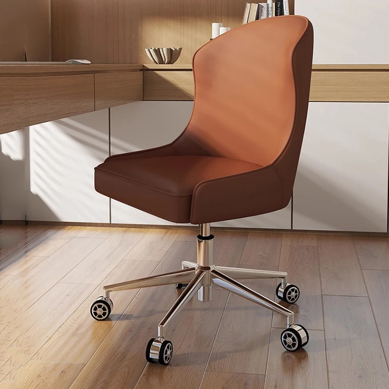 

Computer Leather Office Chair Mobile Comfortable Rolling Modern Bedroom Office Chair Reading Dinning Muebles Home Furniture