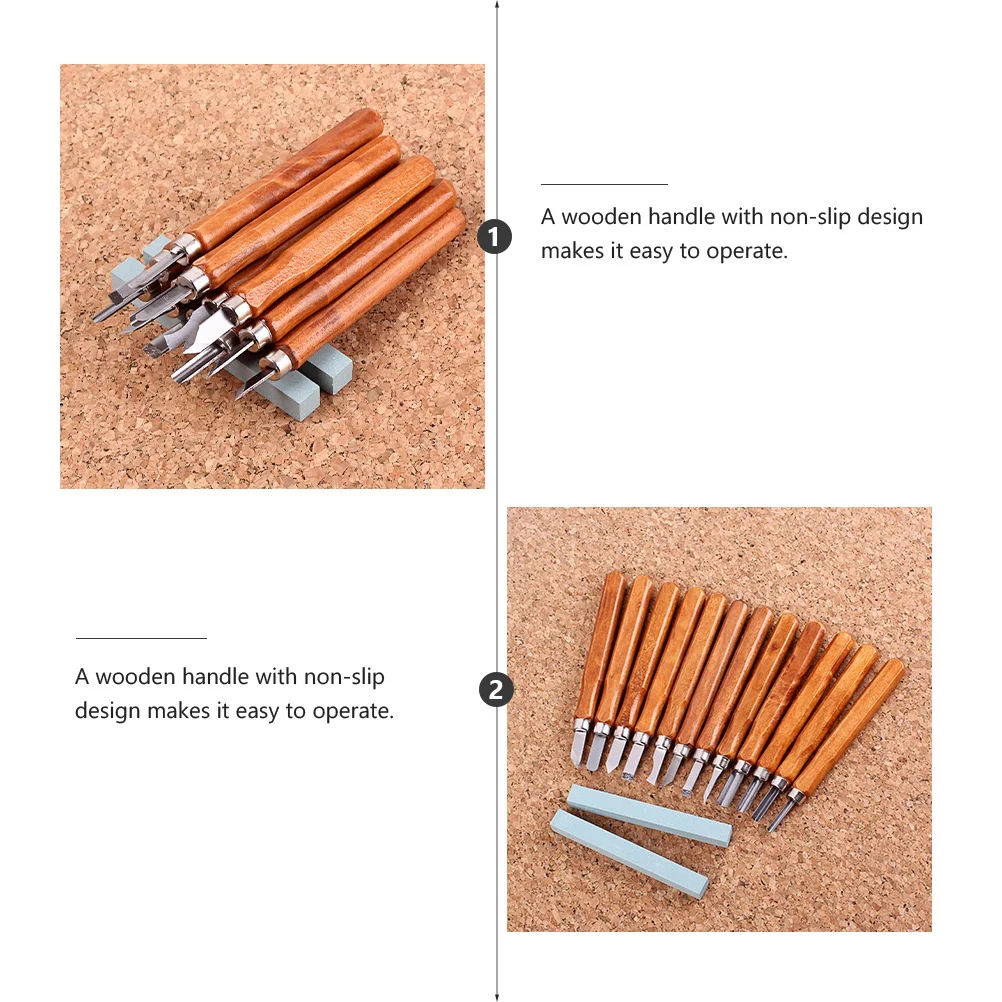 

14pcs Wood Carving Tools Kit Sharp Whittling Knives For Woodworking Diy Crafts Basswood Pine Hickory Poplar Trimming Carpenter