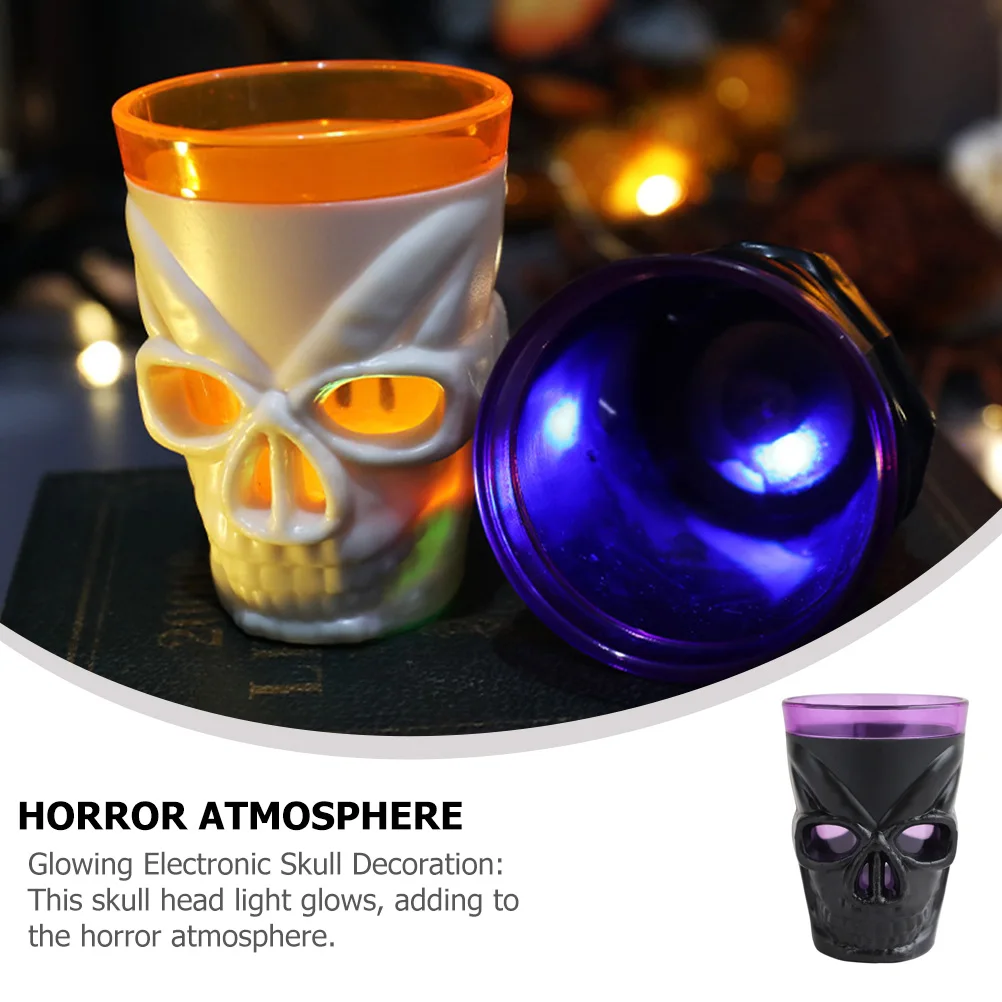 

Black Skull Reusable Lamp Plastic Halloween Delicate Halloween Light Party Lamp Atmosphere Props Scary Decor