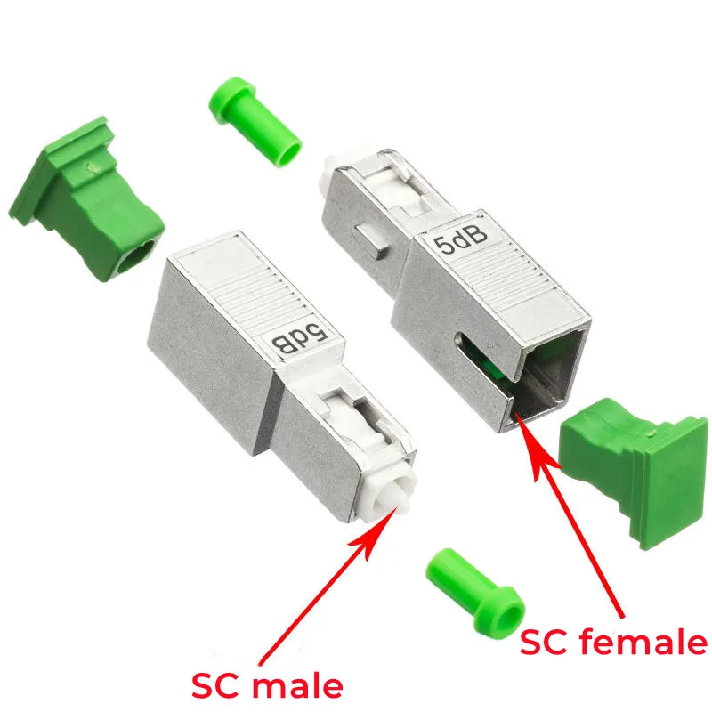 SC/APC yin and yang attenuator SC/APC 0-30db fiber optic male and female fixed attenuator SC