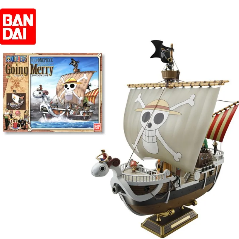 In Stock Original Bandai One Piece Going Merry Assembled Model Suit Anime Action Figures Halloween Gift Model Toys