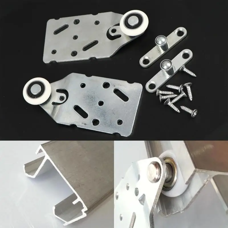 【S】1Set TL01AB Hanging Sliding Door Wheel Door Up-Down Moving Wheel Furniture Hardware Accessories