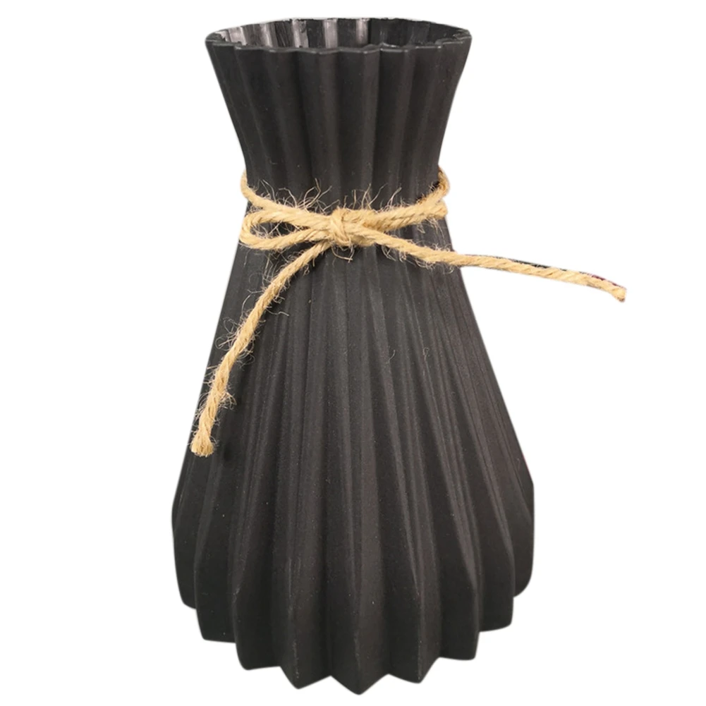 Plastic Vases European Aimulation-Ceramic Flower Vase Wedding Home Decorations Rattan-Like Unbreakable Simplicity,Black