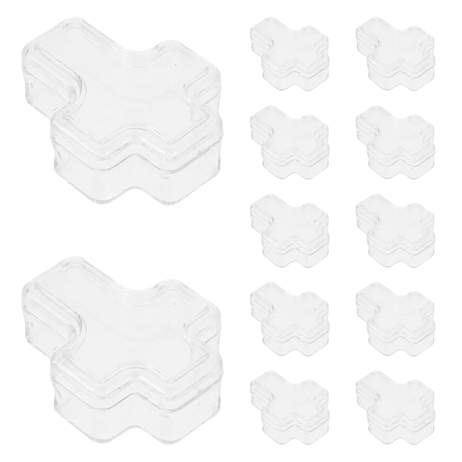 

30pcs Jewelry Organizer Box Cross Shape Transparent Plastic Storage For Earrings Necklaces Rings Trinkets Clear Case Sundry