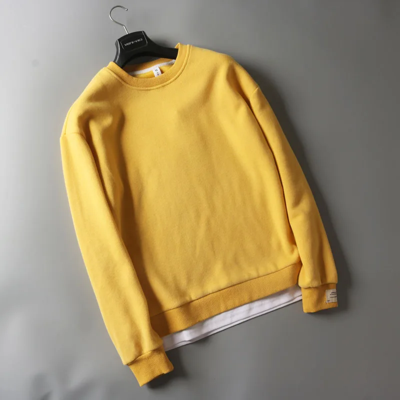 

High-End Hoodie Sweatirt round Ne Thiened Fce Loose Casual Winter Men's Clothing Youth Trendy Sle Couple's Outfit