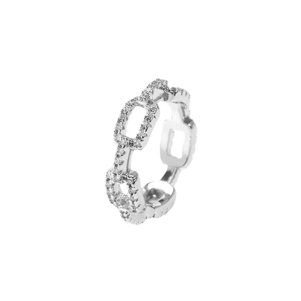 Douyin live broadcast hot style high-end niche design diamond chain ring fashion personality ins index finger ring female