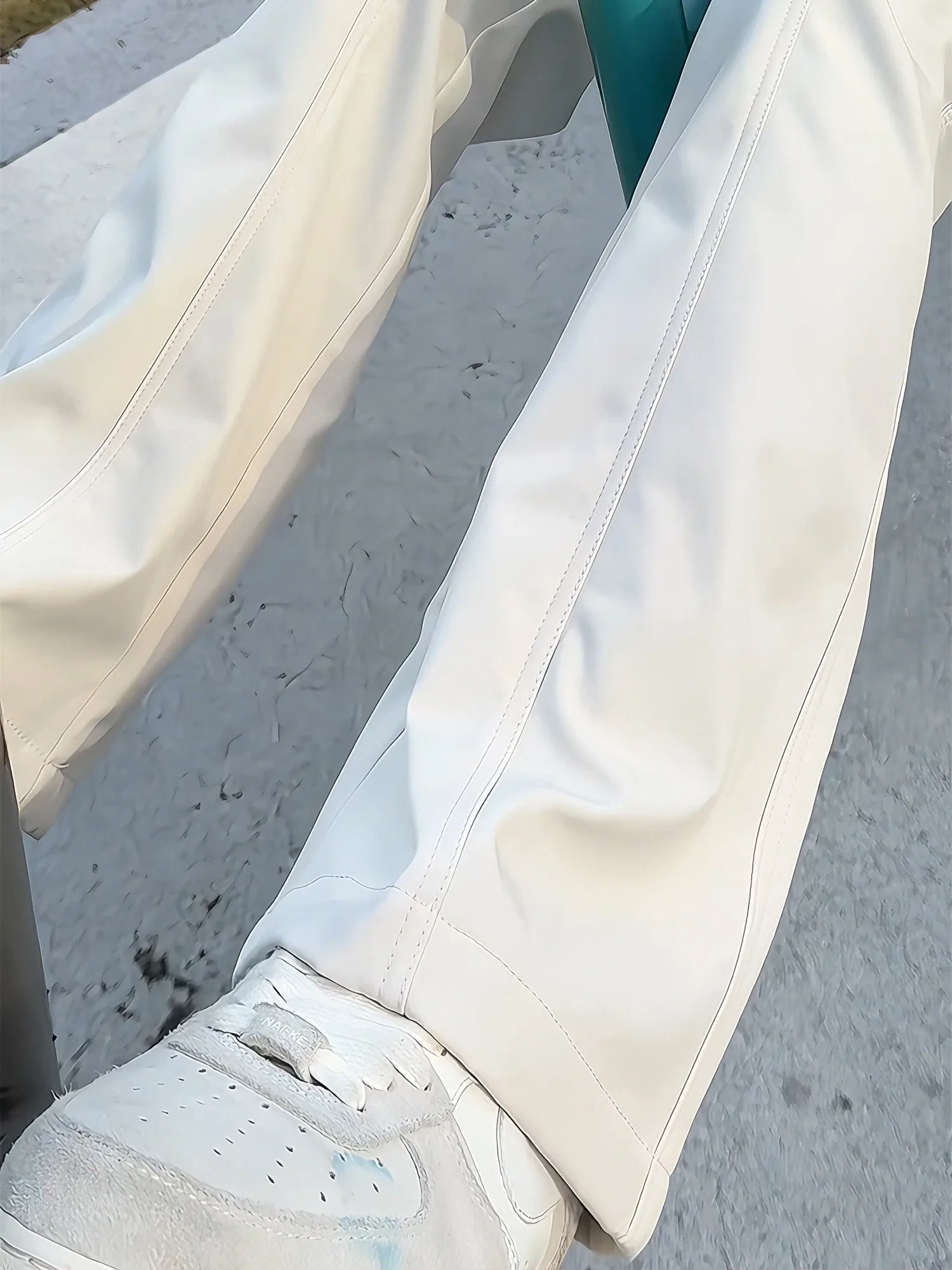 

Men's Fleece Lined Straight Leg Trousers Autumn Winter Three Proof Cargo Pants Side Cut Workwear Straight Sport Casual Pants