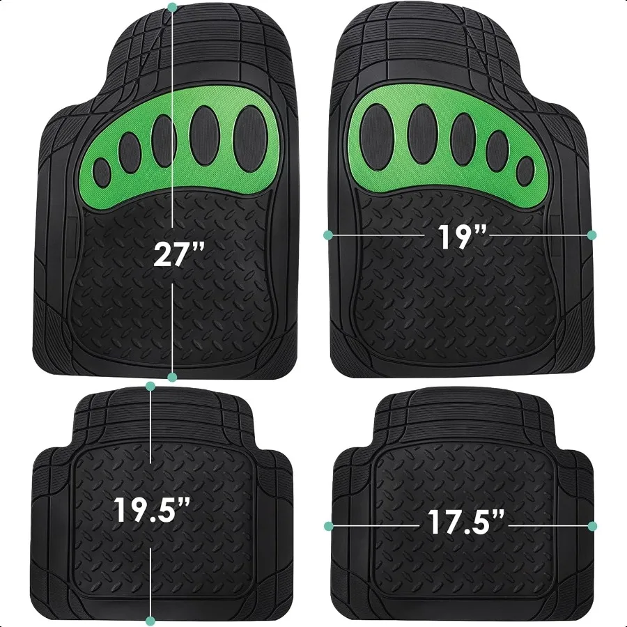 Automotive Floor Mats HeavyDuty Footprint Design Rubber Floor Mats for Cars Universal Fit Full Set ClimaProof Floor Mats Trimma